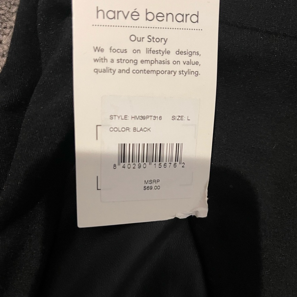NWT Harve Bernard Legging with Faux Leather- Black